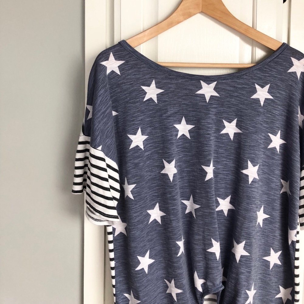 My Story || Stars and Stripes Front Knot Top - Picture 2 of 7